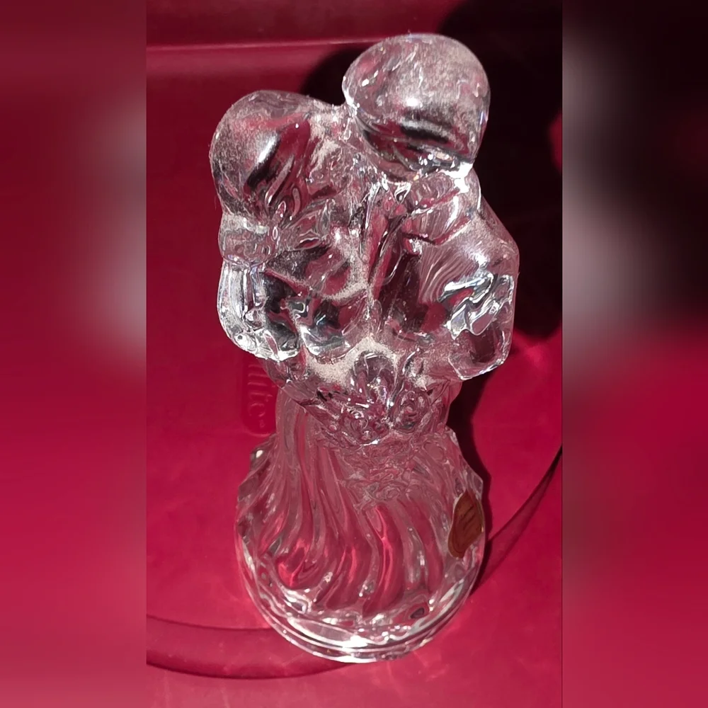 Princess House Crystal Bride & Groom Wedding Cake Topper